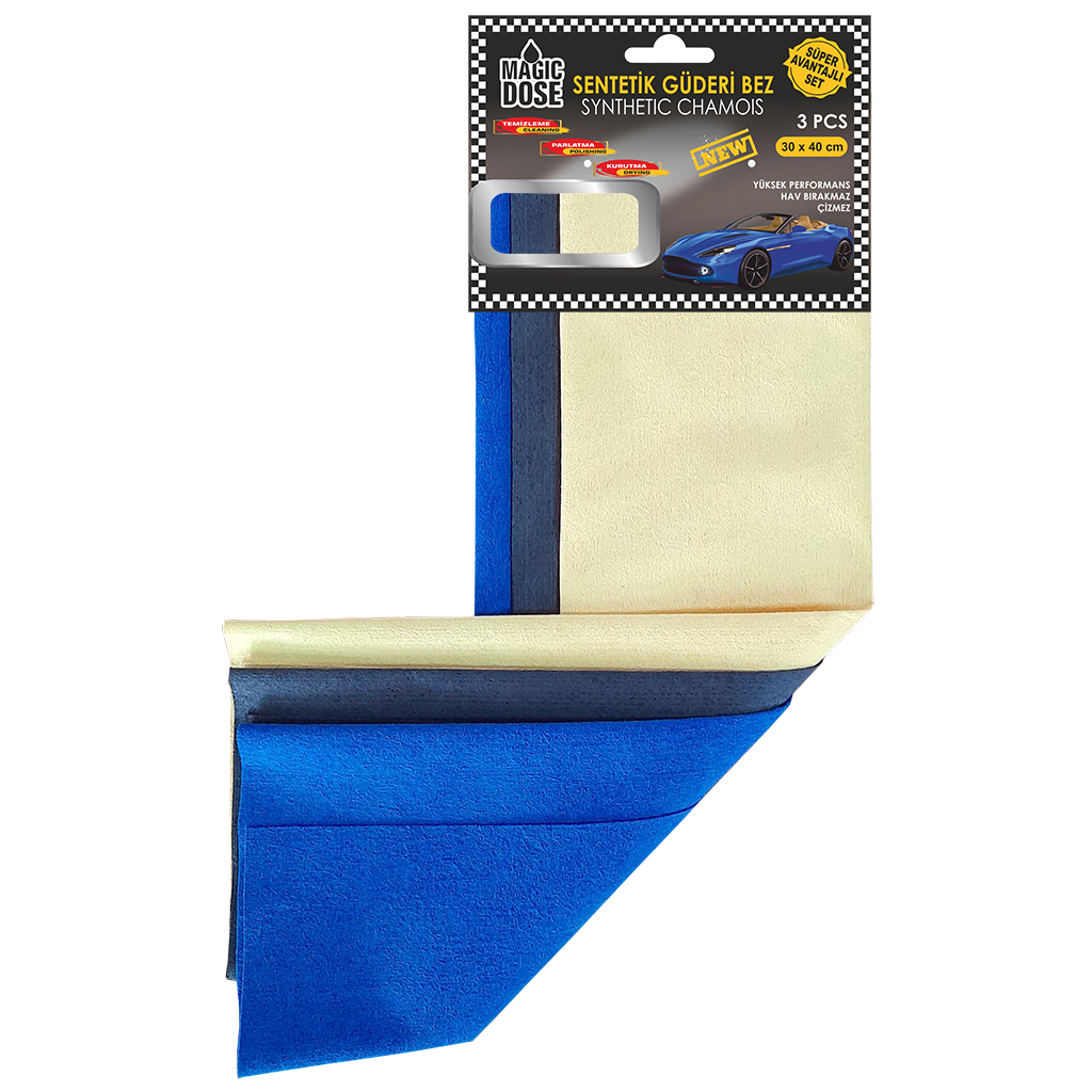 Magic Dose Sentetik Güderi Bez 3'lü Paket 30*40 cm