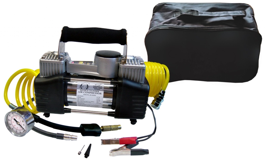 Autokit Çift Pistonlu Metal Gövde Kompresör Kılıflı