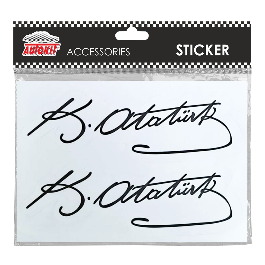 Autokit K. Atatürk İmza Sticker Büyük Boy 20*14 Cm