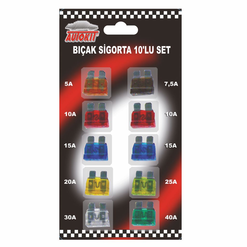 Autokit Bıçak Sigorta 10'lu Standart