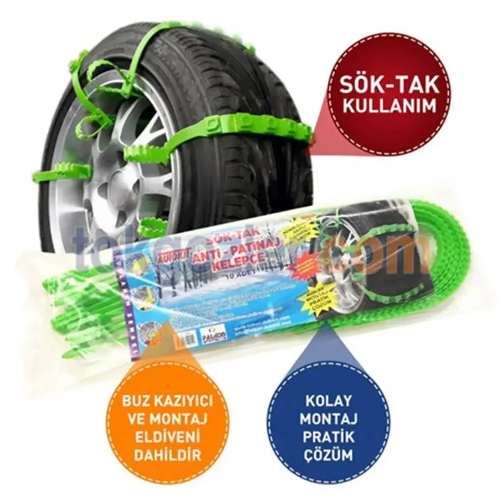 Autokit Sök-Tak Anti Patinaj Kelepçe 8 Adet