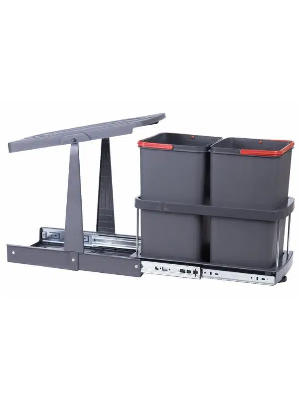 Piramit Teleskopik Raylı Çöp Kovası 12+12 lt