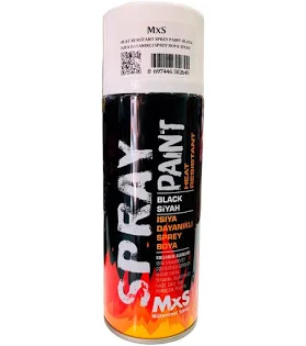 Mxs Sprey Boya Isı Siyah 400 ML
