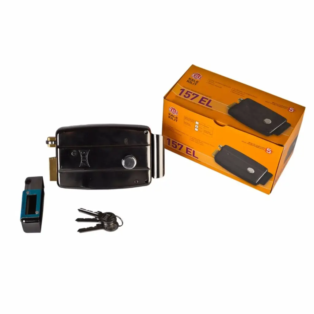 Kale Elektrikli Trajlı Kilit Siyah Nikel 157EL