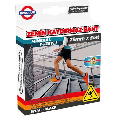 Bosstape Kaydırmaz Bant Siyah 25mmx5mt