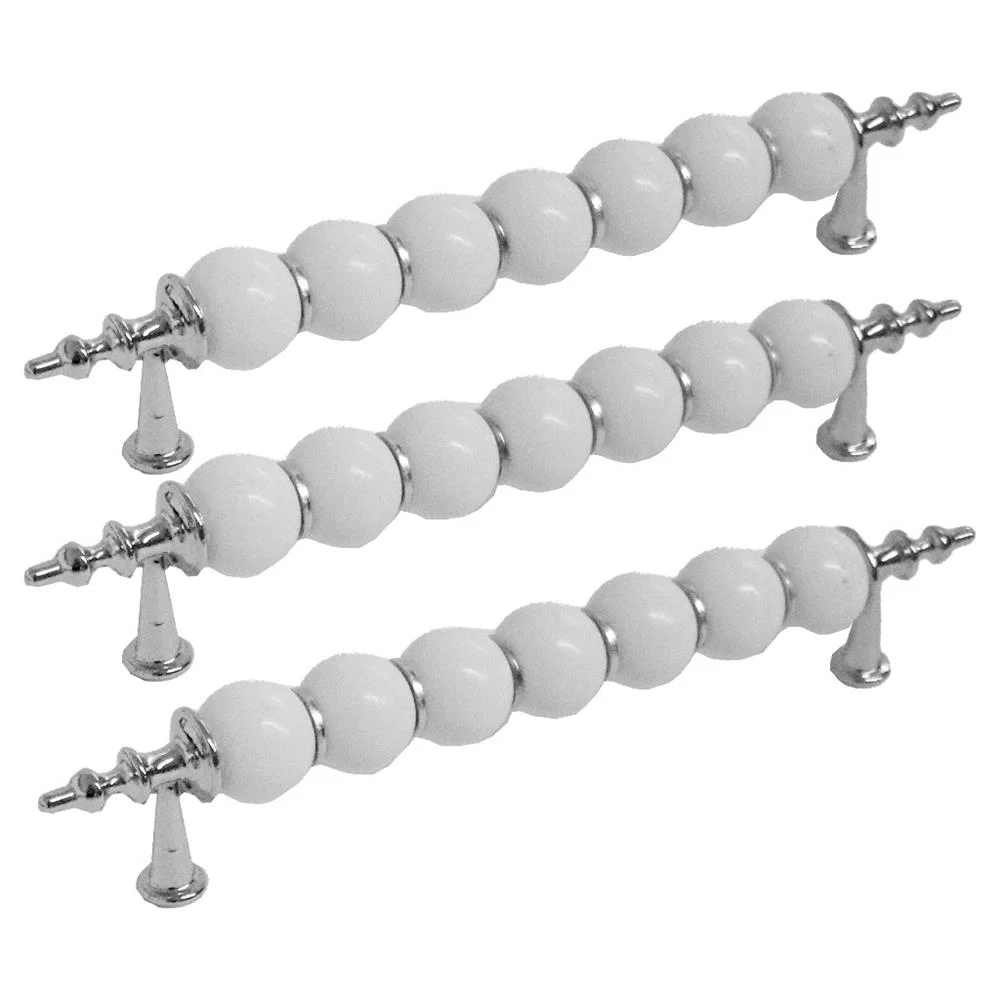 Nobel Boncuk Beyaz Krom Kulp 96MM